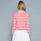 POLO STRIPE RED TOP (WOMEN)