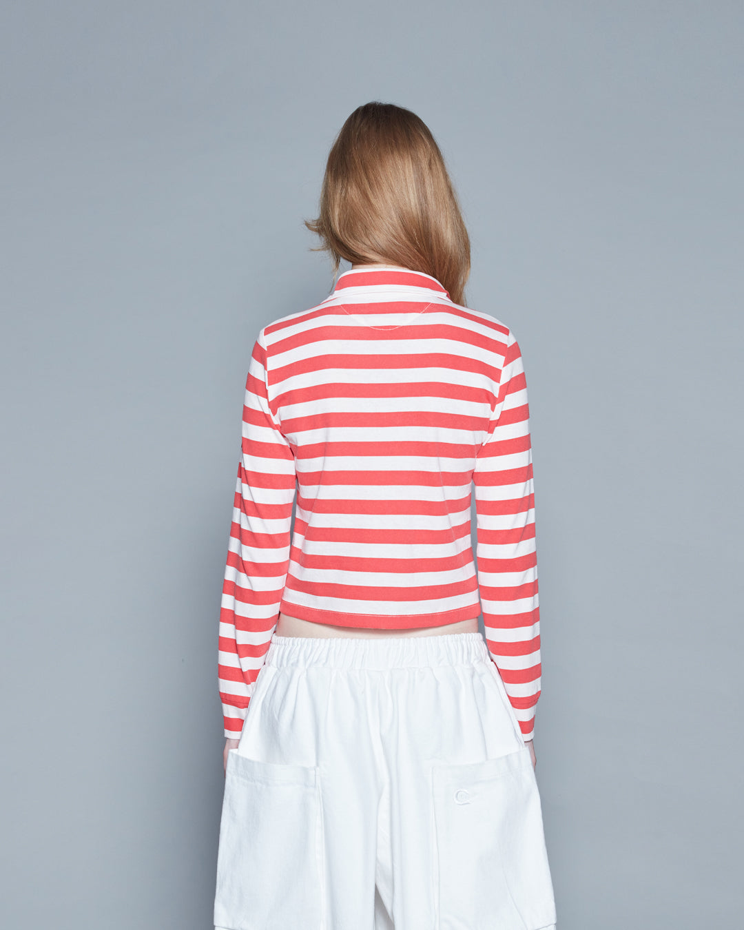 POLO STRIPE RED TOP (WOMEN)