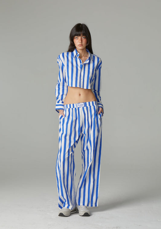 CROPPED PJ BIG STRIPE SHIRT