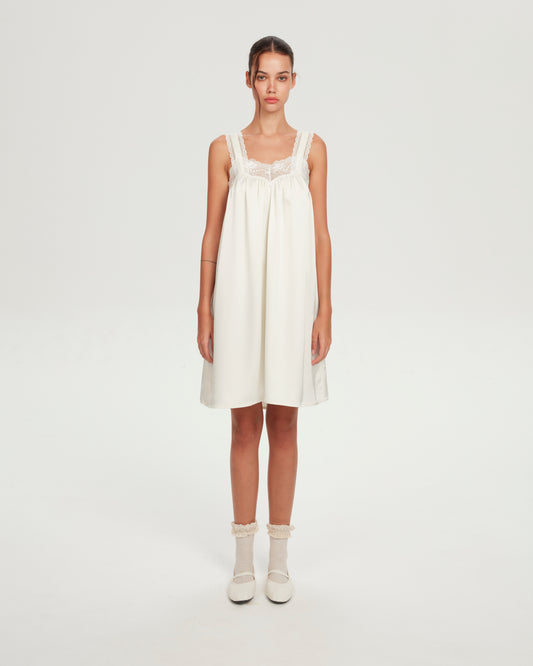 SHORT SLIP DRESS (OFF WHITE)