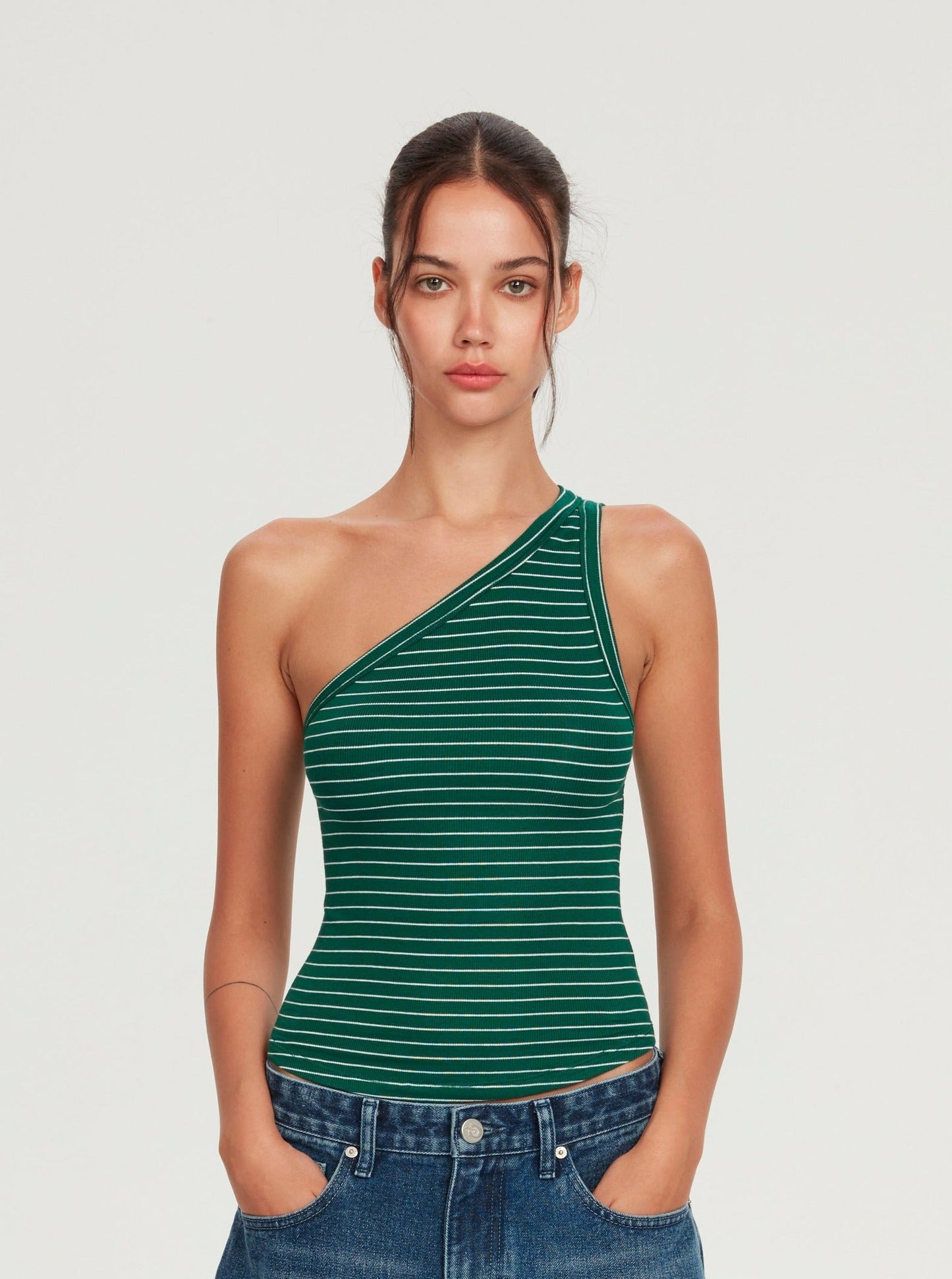 ONE SHOULDER TOP (GREEN)