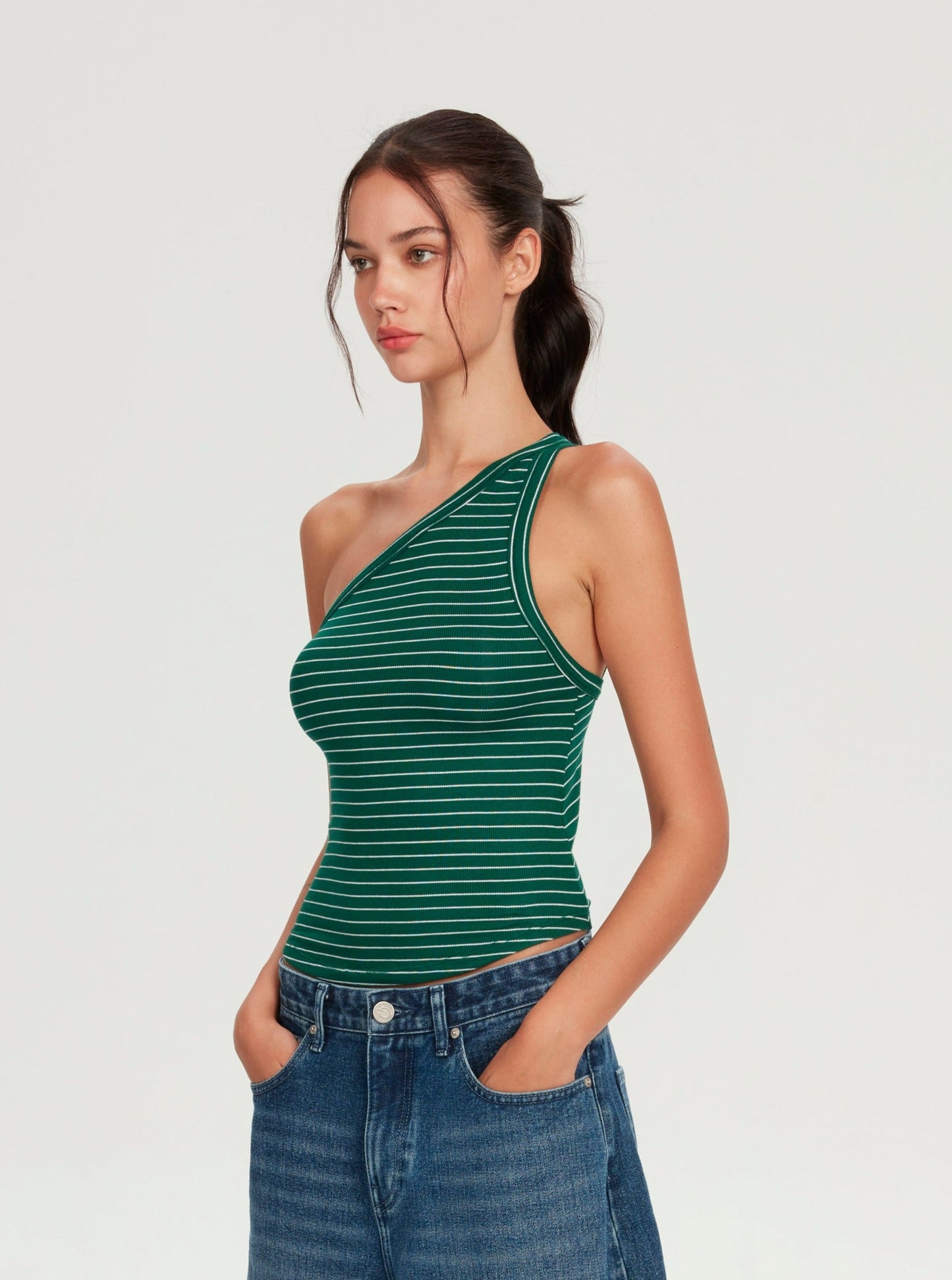 ONE SHOULDER TOP (GREEN)