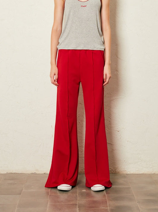 FLARED TRACK PANTS (RED)