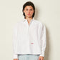 WHITE SHOULDER PAD SHIRT