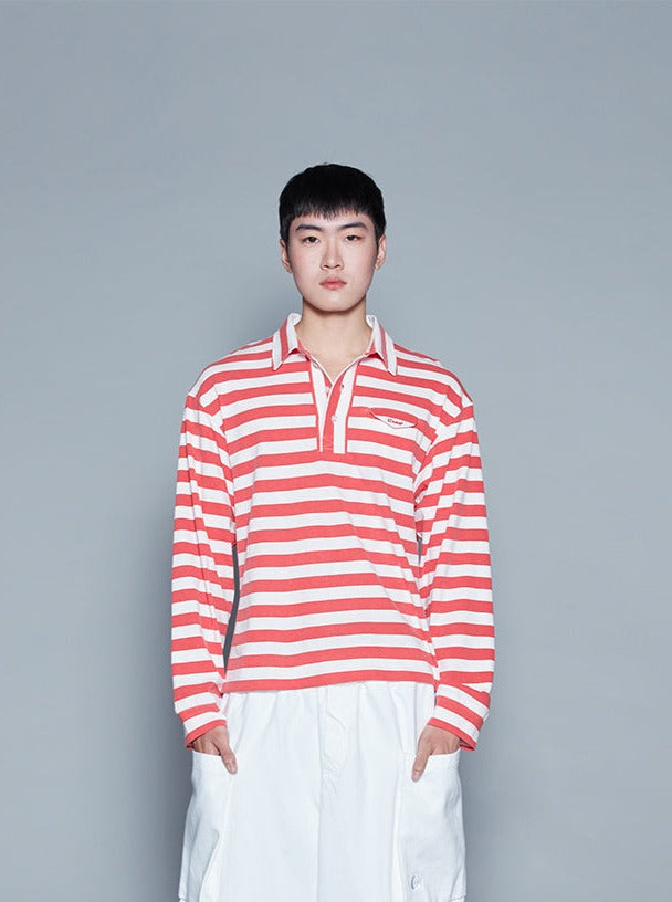 POLO STRIPE RED TOP (MEN)