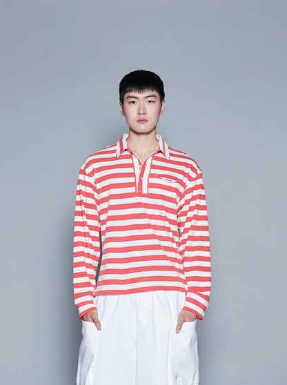 POLO STRIPE RED TOP (MEN)