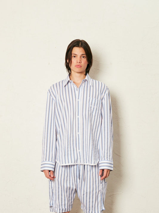 PJ SHIRT STRIPE WHITE/BLUE