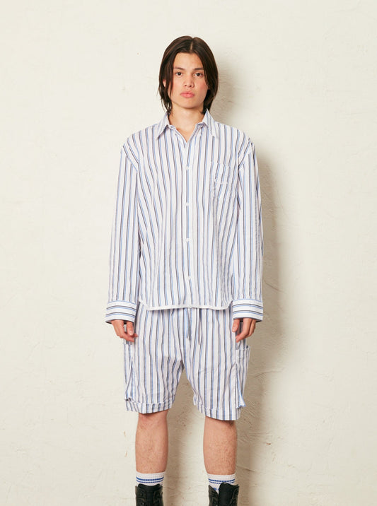 BURMUDA SHORTS STRIPE WHITE/BLUE